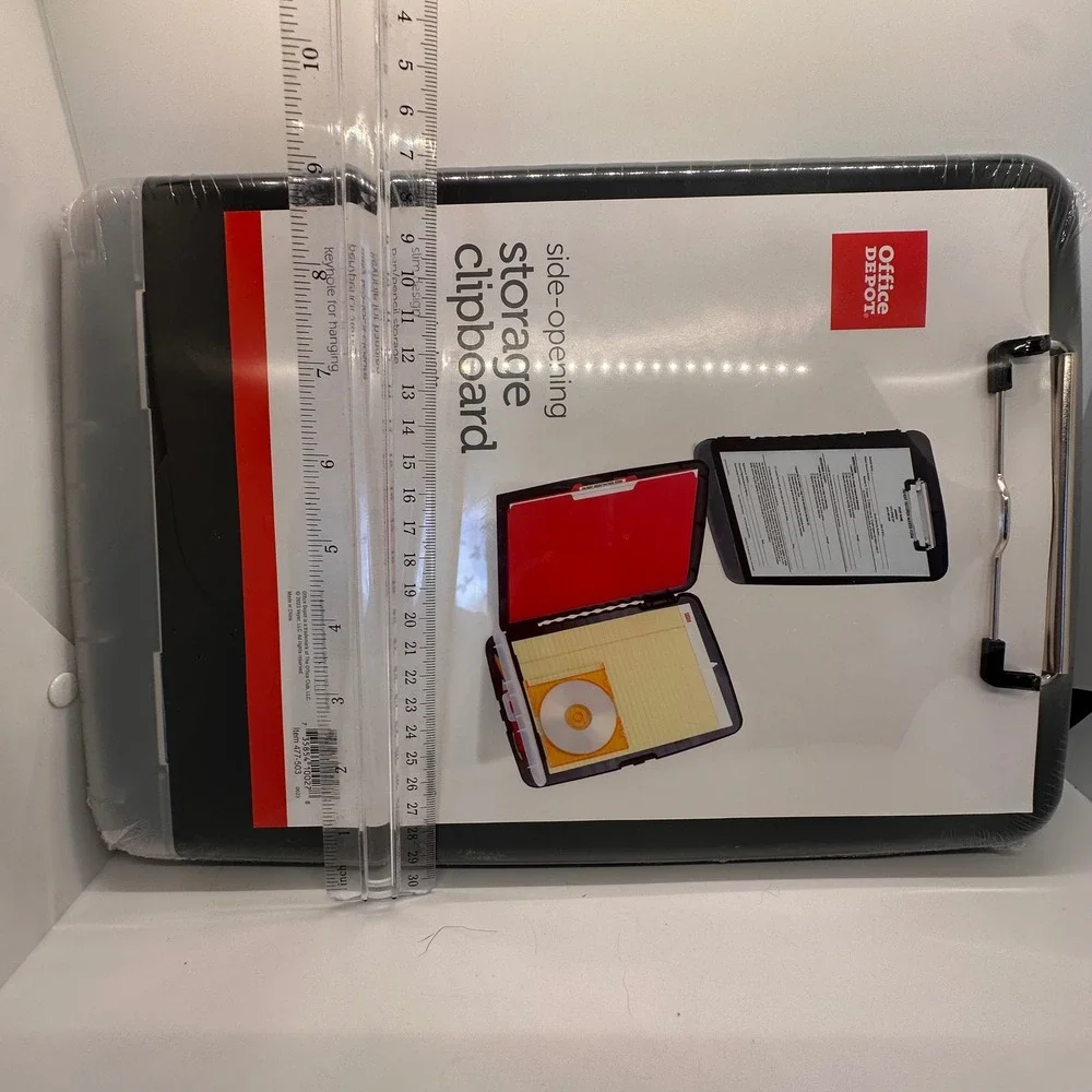Office Depot Side Opening Storage Clipboard Slim Design Pen Storage Letter Sz Bl